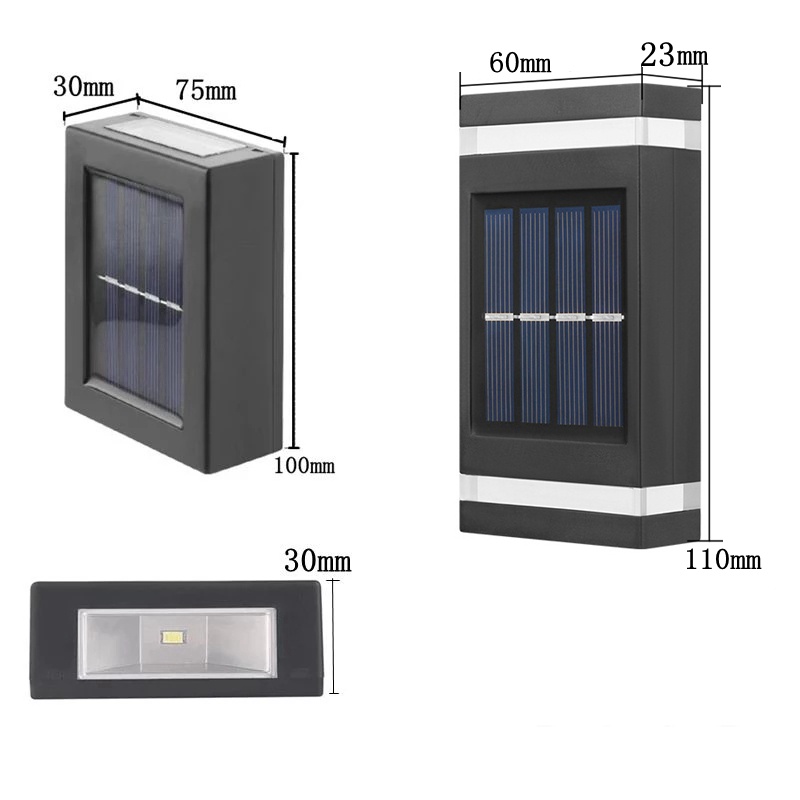 Đèn LED Gắn Tường Chống Nước IP65 Chạy Bằng Năng Lượng Mặt Trời Tiện Dụng