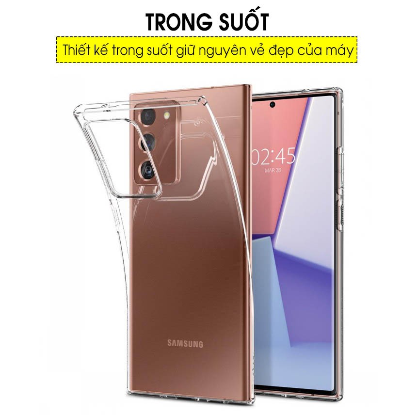 {HOT} Ốp Lưng Silicon Samsung Note 20 Ultra/ Note 20 Ultra 5G siêu mỏng Spigen Liquid Crytal Trong Suốt