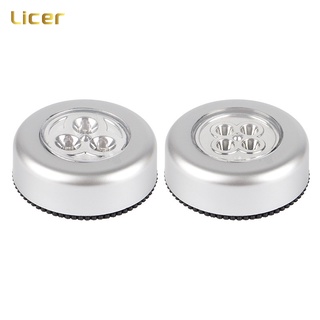 Licer LED Tủ Đèn 3 / 4 Đèn Hạt Hoạt Động Bằng Pin Nút Cảm Ứng Đèn Khẩn Cấp Đèn Ngủ