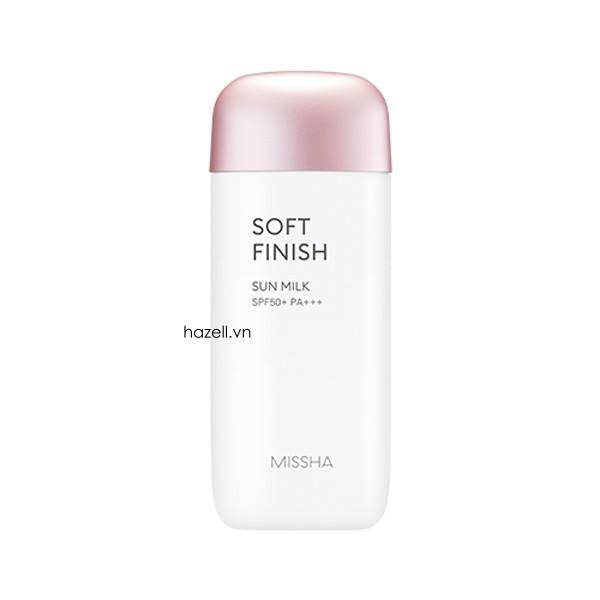 Kem chống nắng Missha All Around Safe Block Velvet Finish Sun Milk SPF50+/PA++++ - 70ml (Tím)