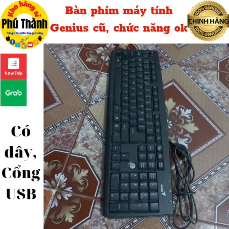 Bàn phím máy tính có dây cổng USB Genius chính hãng cũ chức năng ok nhiều hãng giao ngẫu nhiên Bh 6 tháng - KHSPT