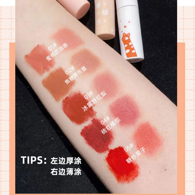 Son Kem Sensory Party Màu Lì Mịn Như Nhung Thỏi In Hình Mèo Dễ Thương