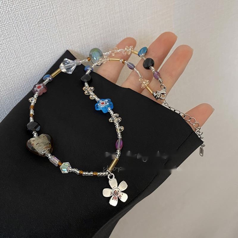 Vòng cổ Chuỗi Hạt Pha Lê Nhiều Màu Thiết Kế Mới