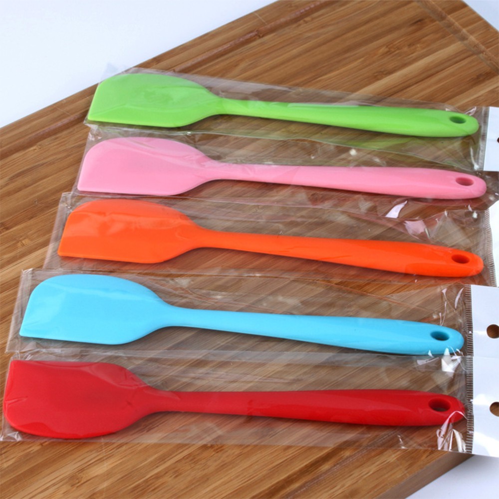 Spatula Phới Trộn Bột, Phới Dẹt Silicon - Xẻng Chiên Rán Thân Silicon