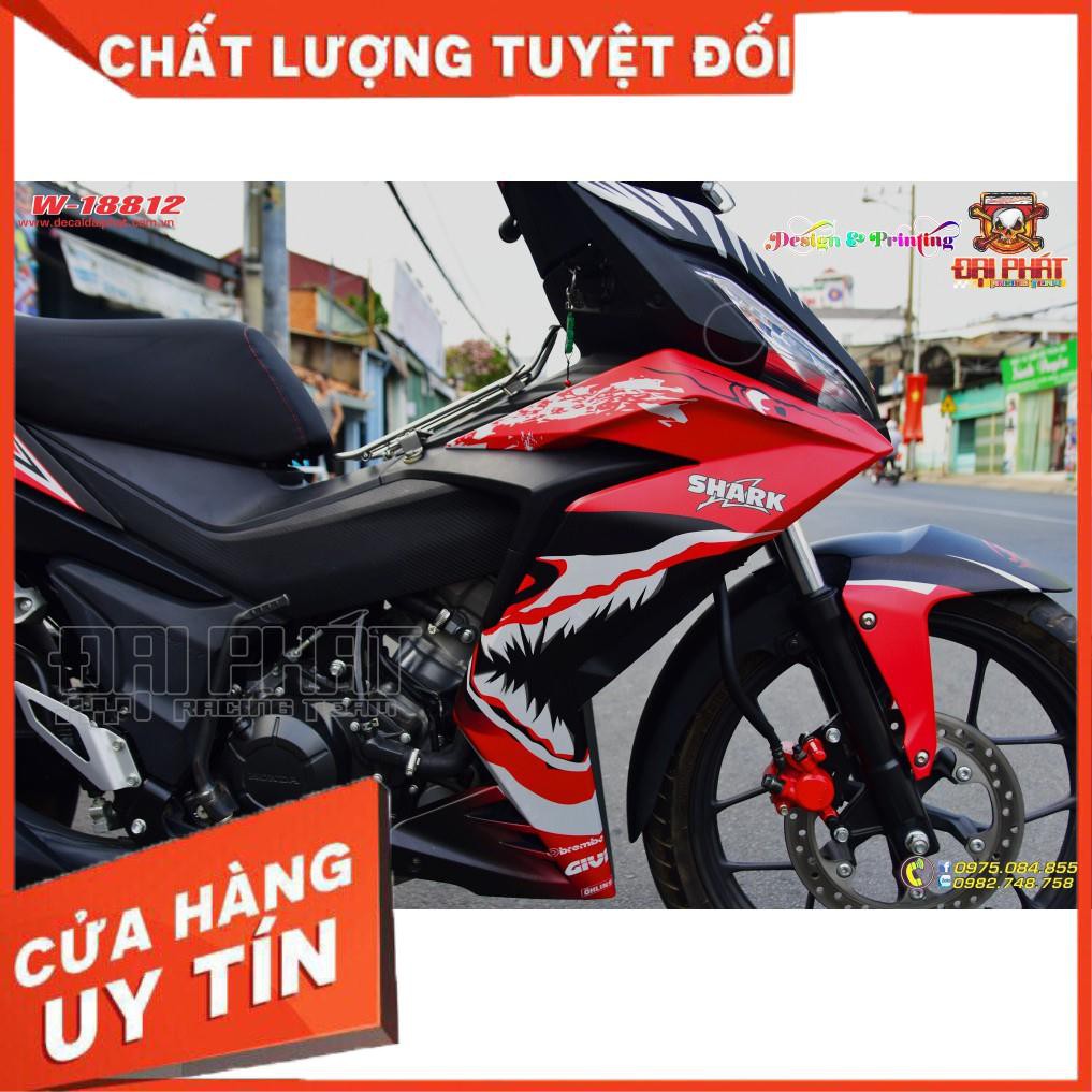 Tem Xe Winner Cá Mập Đỏ Đen Nhám