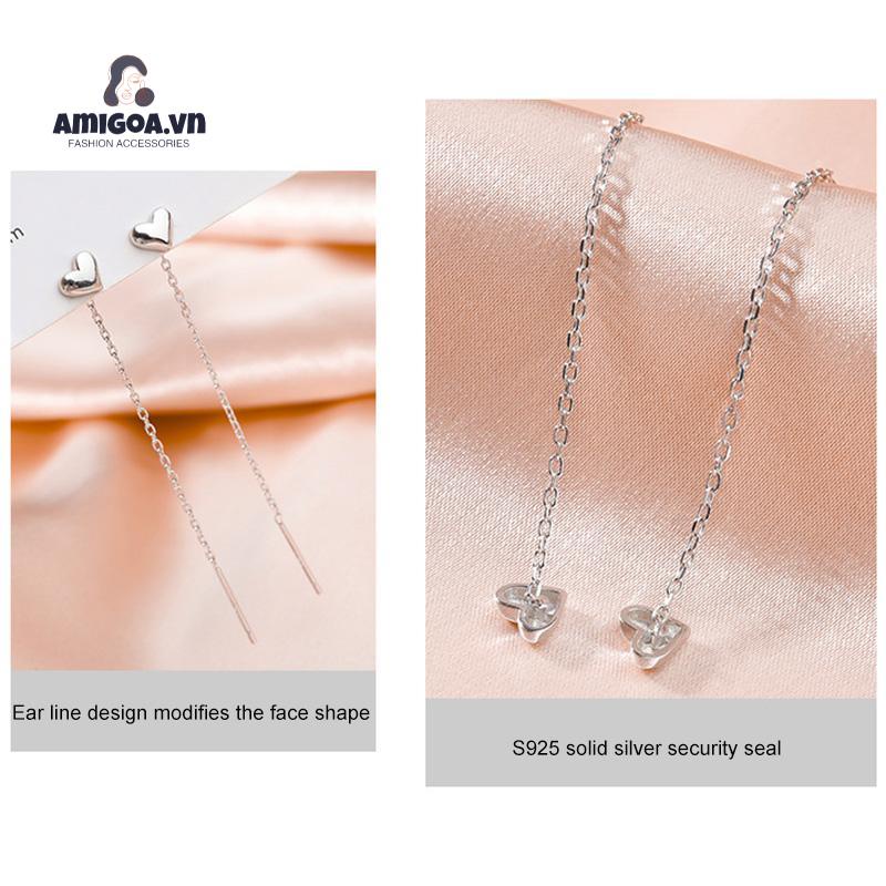 ✨✨Đôi bông tai dây dài mặt hình trái tim phong cách Hàn Quốc dành cho nữ