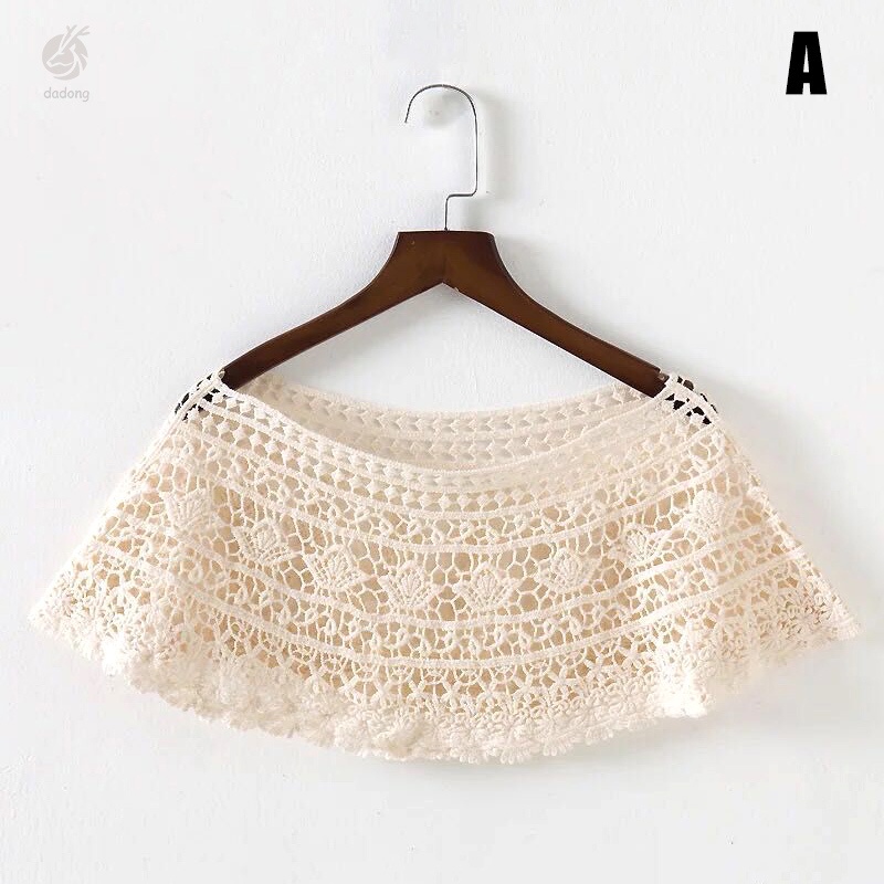 Áo Choàng Đan Móc Ren Xuyên Thấu Dáng Ngắn Phong Cách Cổ Điển Cho Nữ | BigBuy360 - bigbuy360.vn