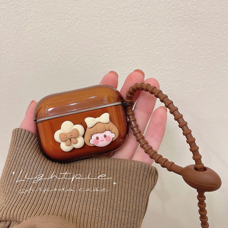 Vỏ ốp case bảo vệ bao đựng tai nghe không dây bluetooth gắn charm gấu kẹo 1/2/3/Pro/i12/i9/i7/tws