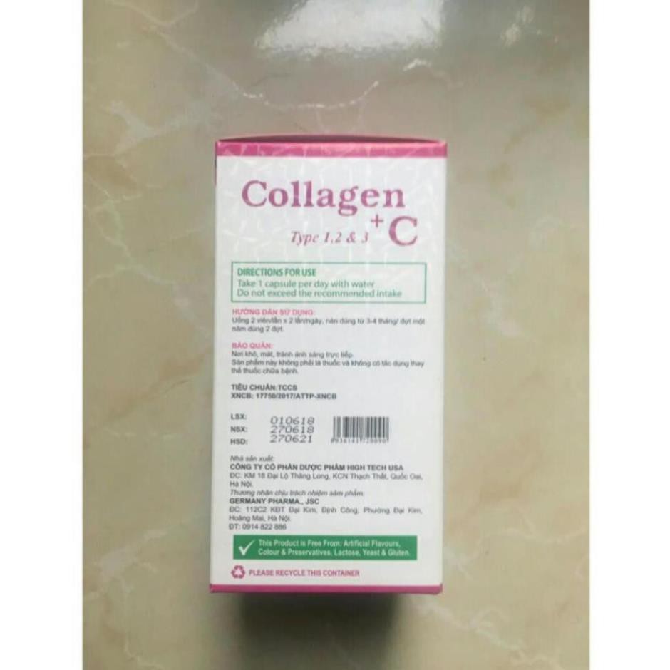 Collagen + C ĐẸP DA, SÁNG DA, LÀM MỊN DA,  MỜ THÂM, CHỐNG LÃO HÓA da HỘP 60 VIÊN | BigBuy360 - bigbuy360.vn