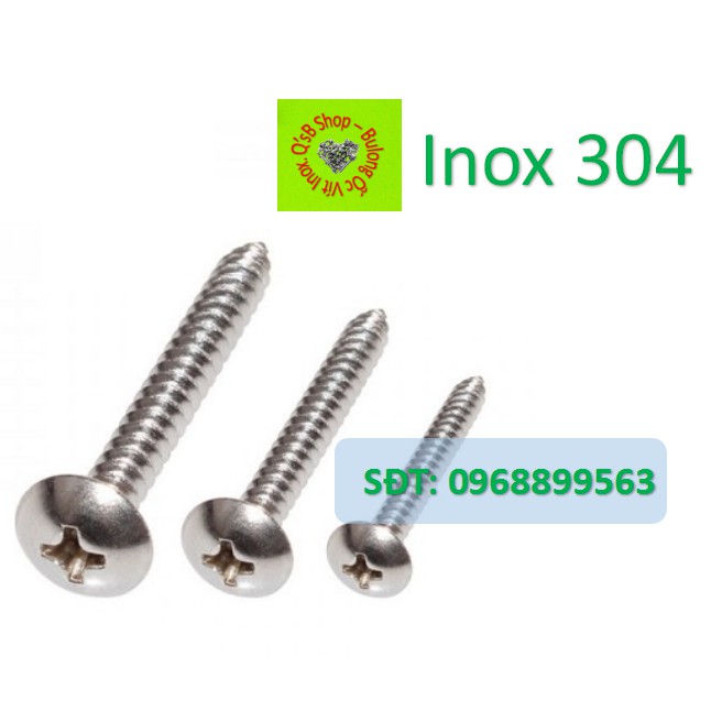 Vít gỗ đầu dù inox DIN 7981C , vít gỗ đầu dù, inox 304