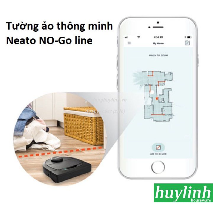 [Mã ELHAMS5 giảm 6% đơn 300K] Robot hút bụi Neato D4 Connected - Điều khiển Smartphone - Chính hãng