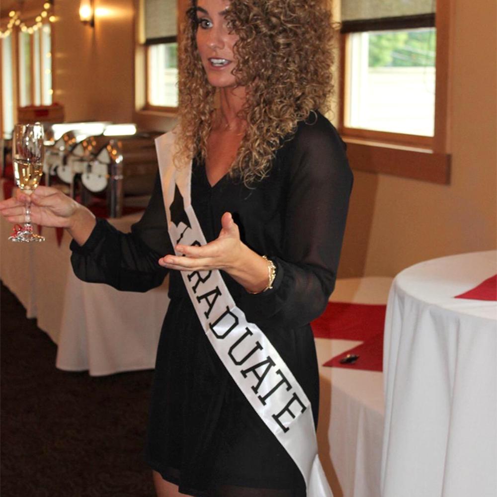 ✧WATTLE✧ New GRADUATE Unisex Satin Sash I GRADUATED High School Celebration Gift College Single Sided Graduation Party