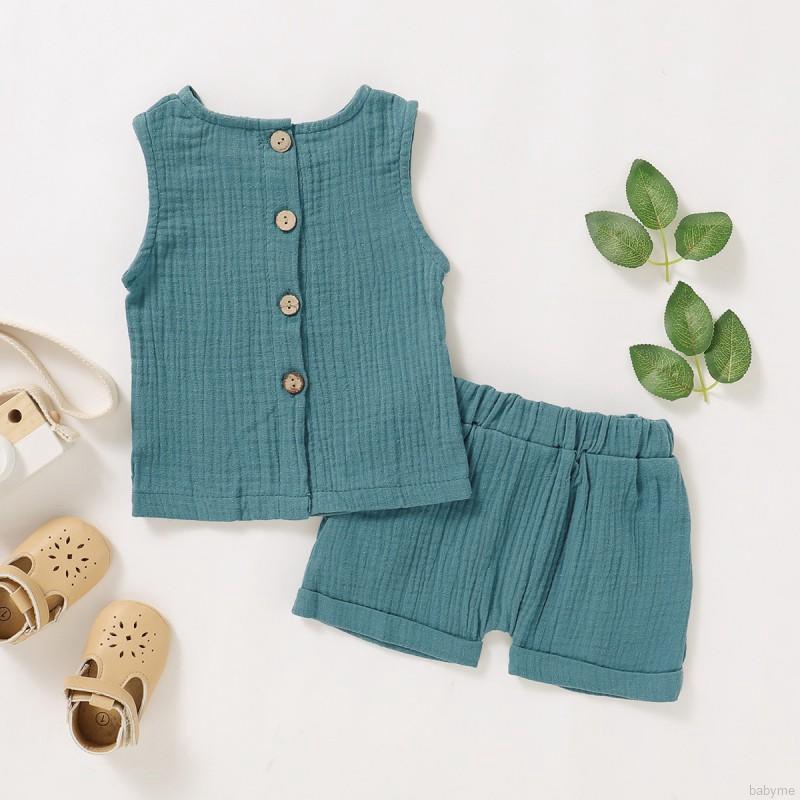 Set Áo Thun Dài Tay Cổ Tròn + Quần Short Đáng Yêu Cho Bé