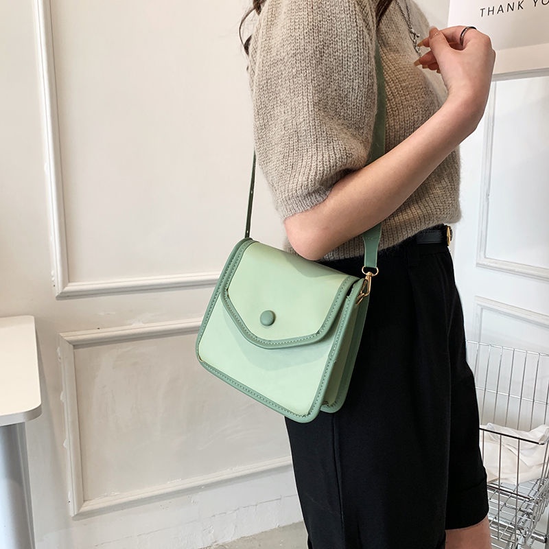 Túi Đeo Chéo Hình Vuông Nhỏ Màu Tương Phản Phong Cách Phương Tây Dễ Phối Đồ Thời Trang Cho Nữ Điện Thoại