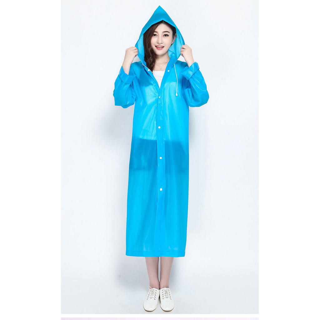 Áo mưa, áo choàng chống thấm nước toàn thân, không xẻ tà, nhựa EVA chất lượng cao