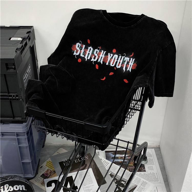 NRVP Áo thun tay ngắn cổ tròn thời trang mùa hè phong cách Hàn Quốc mới cho nam và nữ