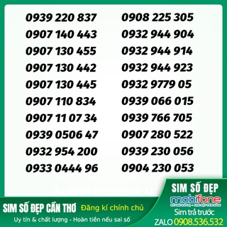Sim số đẹp mobifone đầu số 09 dễ nhớ