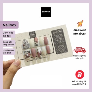Nailbox 🔥 bộ 10 móng tay giả thiết kế ⚡️ freeship ⚡️ - hàng có sẵn - funny pink me