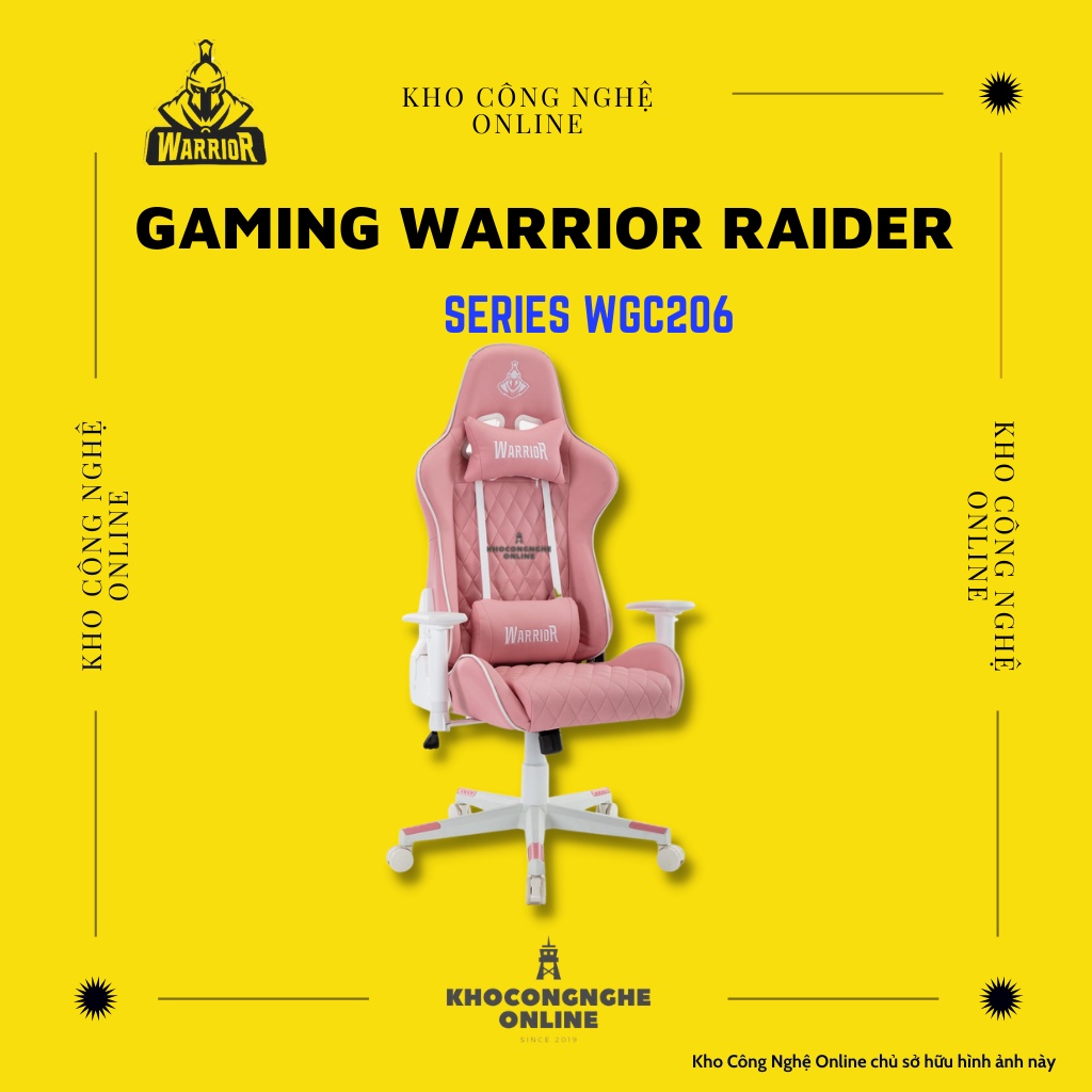 Ghế Gaming Warrior Raider Series WGC206  (White/Pink) thường