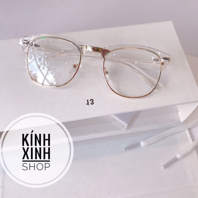 Kính gọng nửa viền Unisex Trong suốt