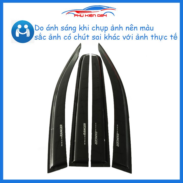 Vè mưa Ranger 2016-2017-2018-2019-2020-2021 vè đen che mưa bảo vệ trang trí xe