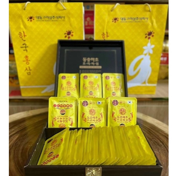 Nước Đông Trùng Hạ Thảo DaeDong Hàn Quốc Hộp Gỗ 60 Gói x 30ml