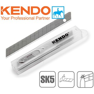 KENDO Hộp 10 Lưỡi Dao Rọc Giấy 18mm SK5 30652