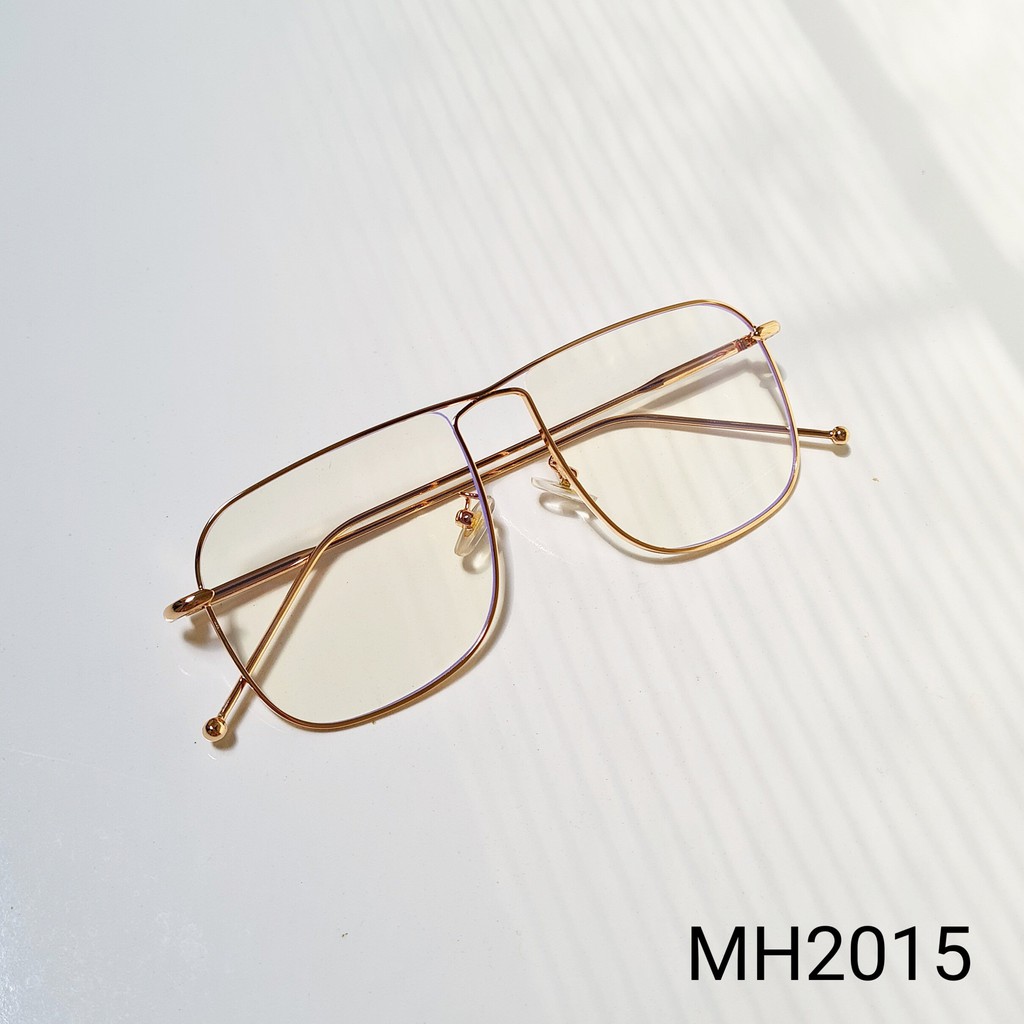 Kính mát nam nữ LILYEYEWEAR mắt kính phi công vuông bo tròn chống UV400 kim loại màu sắc thời trang MH2015