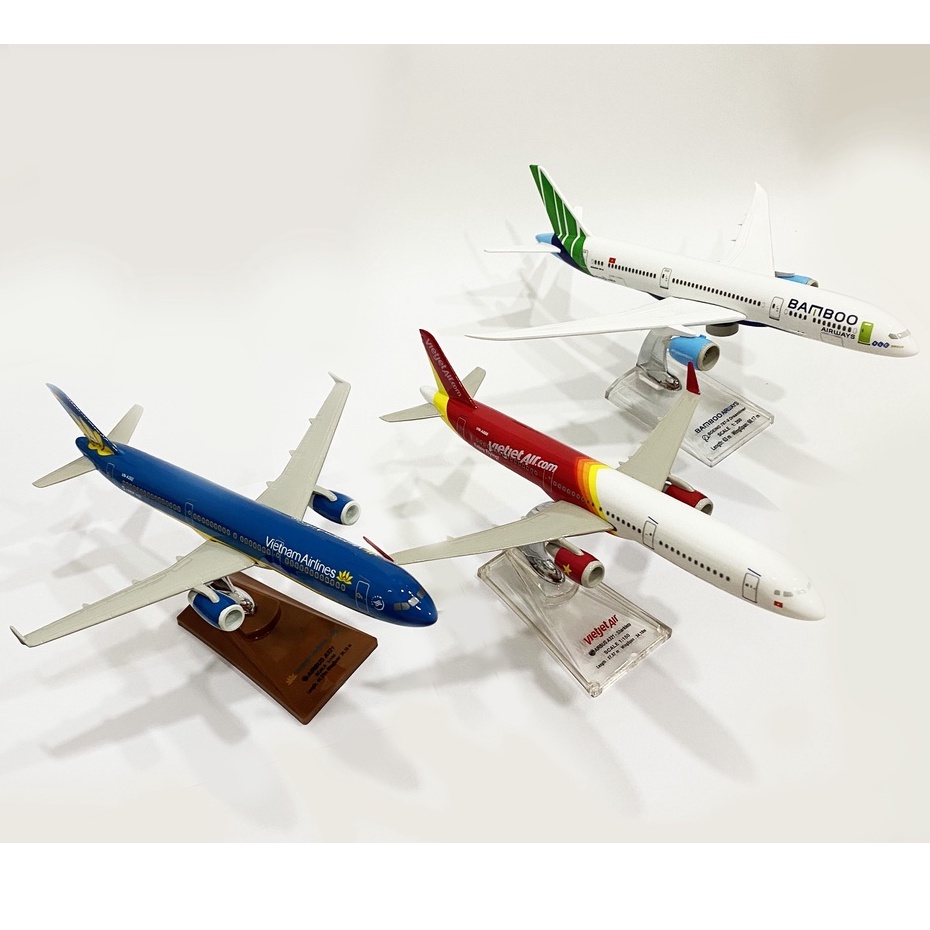 Mô Hình Máy Bay Bamboo Airways 19cm, Máy Bay Kim Loại Airbus Sơn Theo Tiêu Chuẩn Của Các Hãng Hàng Không, Mô Hình Decor