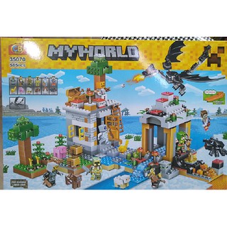 LEGO Lắp Ráp Xếp Hình My World MineCraftt Sáng Tạo Mô Hình Bảo Vệ Nông Trại Trên Tuyết 585 Khối CB35070 - Đồ Chơi Trẻ Em