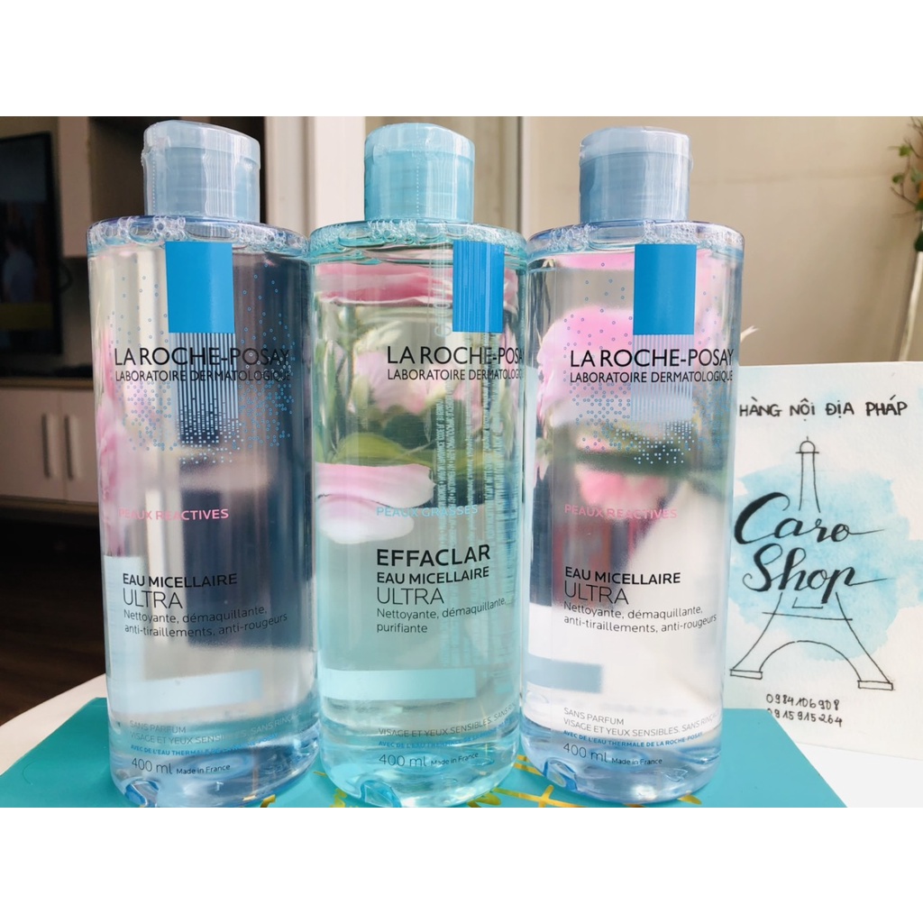 Tẩy trang La Roche-Posay cho da nhạy cảm - Eau Micellaire - Peaux reactives - hàng nội địa Pháp 400ml