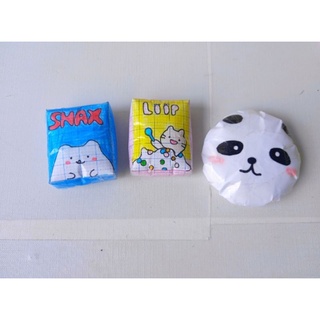 Squishy giấy Bmo, snack, ngũ cốc, gấu trúc