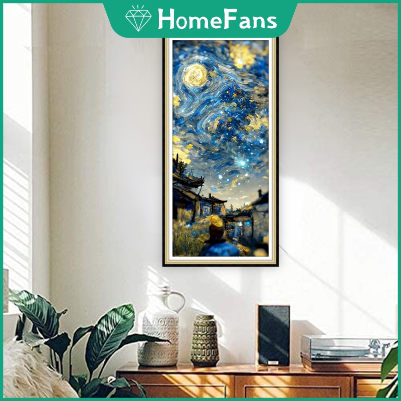 Bộ Tranh Đính Đá 5D Tự Làm 30x60cm / 40x80cm Hình Tranh Van Gogh