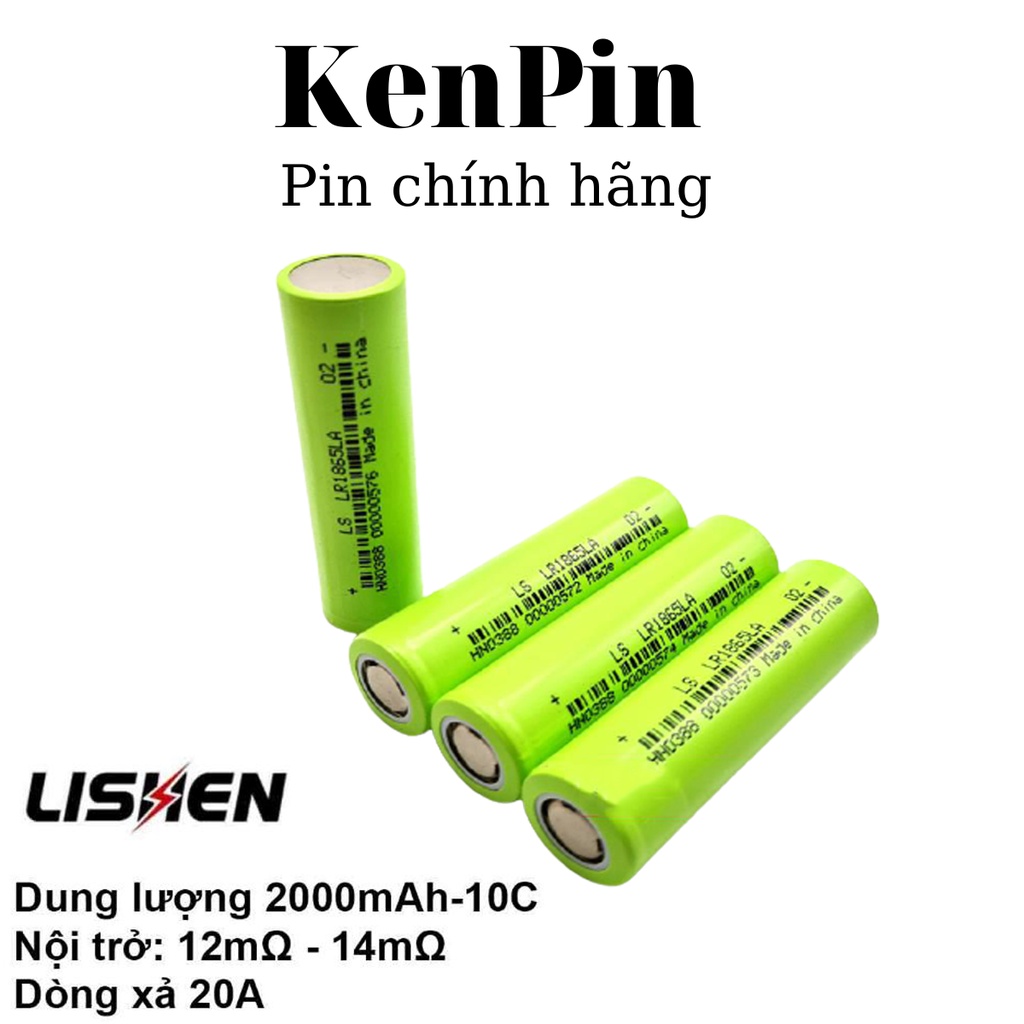 Cell pin 18650 lishen xanh 2000mah 10c hàng mới chính hãng CA20