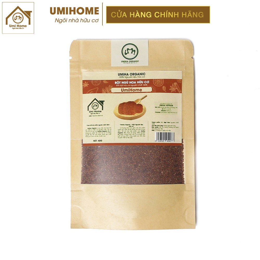 Hạt Ngũ Hoa nguyên chất UMIHOME | Five flower powder 100% Organic 40G