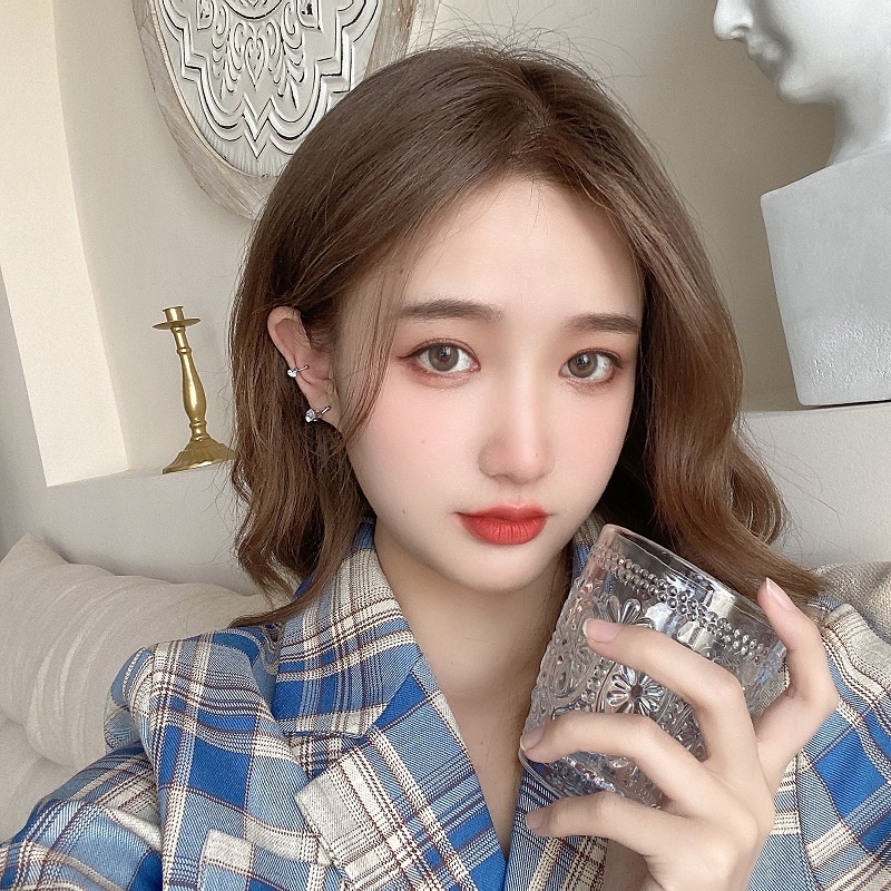 Khuyên Tai Dạng Kẹp Đính Đá zircon Siêu Lấp Lánh Đơn Giản Dễ Phối Đồ Không Cần Xỏ Lỗ Cho Nữ