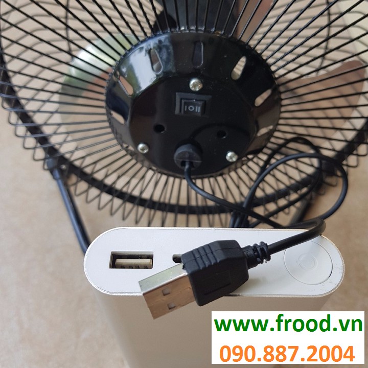 Quạt bàn đường kính 20cm hoạc 25cm, cổng USB - 5v dùng Pin dự phòng