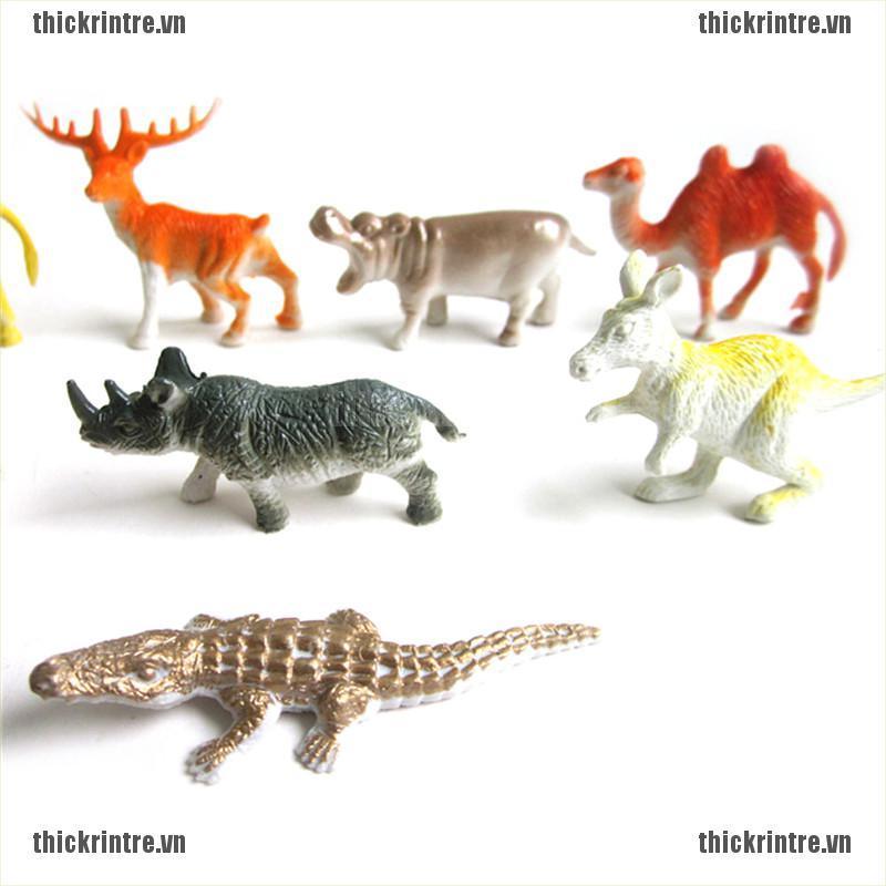 <Hot~new>8PCS Plastic Zoo Animal Figure Tiger Leopard Hippo Giraffe Kids Animal Toys Gift