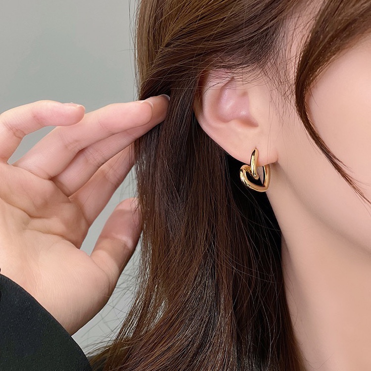 Bông Tai Hình Trái Tim Thắt Nút Đơn Giản Thời Trang Mùa Hè Phong Cách Hàn Quốc Cho Nữ