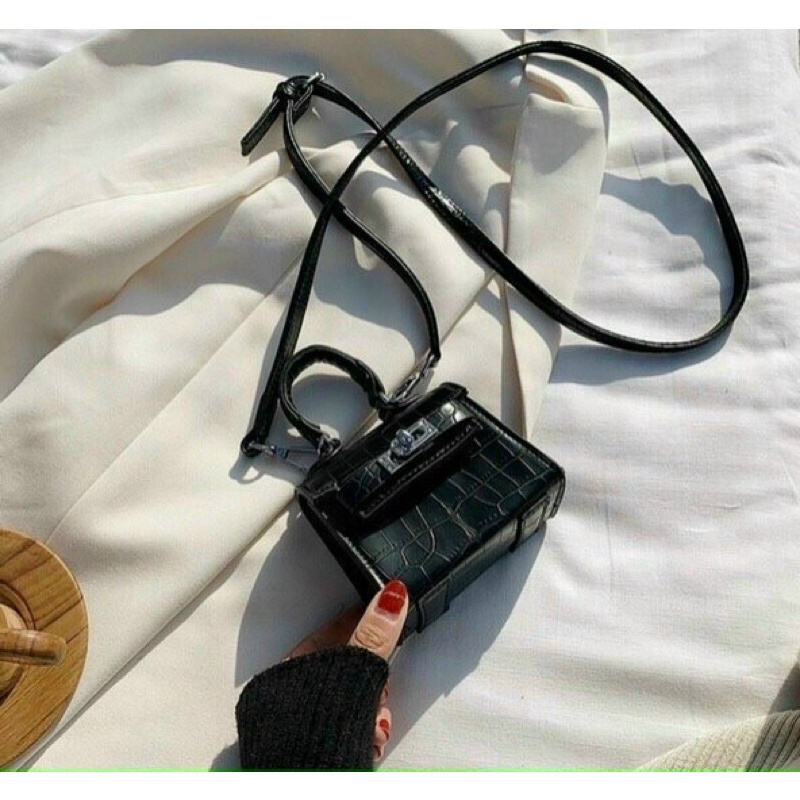 Túi xách nữ HM mini nhí đeo chéo cầm tay , da vân thời trang siêu xinh