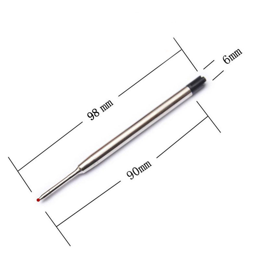 MYRONGOODS 10PCS 0.5mm Signature Metal Ballpoint Pen Refills Blue/Black Ink