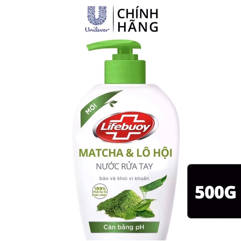 Nước rửa tay Lifebuoy 500g chiết xuất từ thiên nhiên giúp sạch khuẩn và cân bằng độ PH trên da