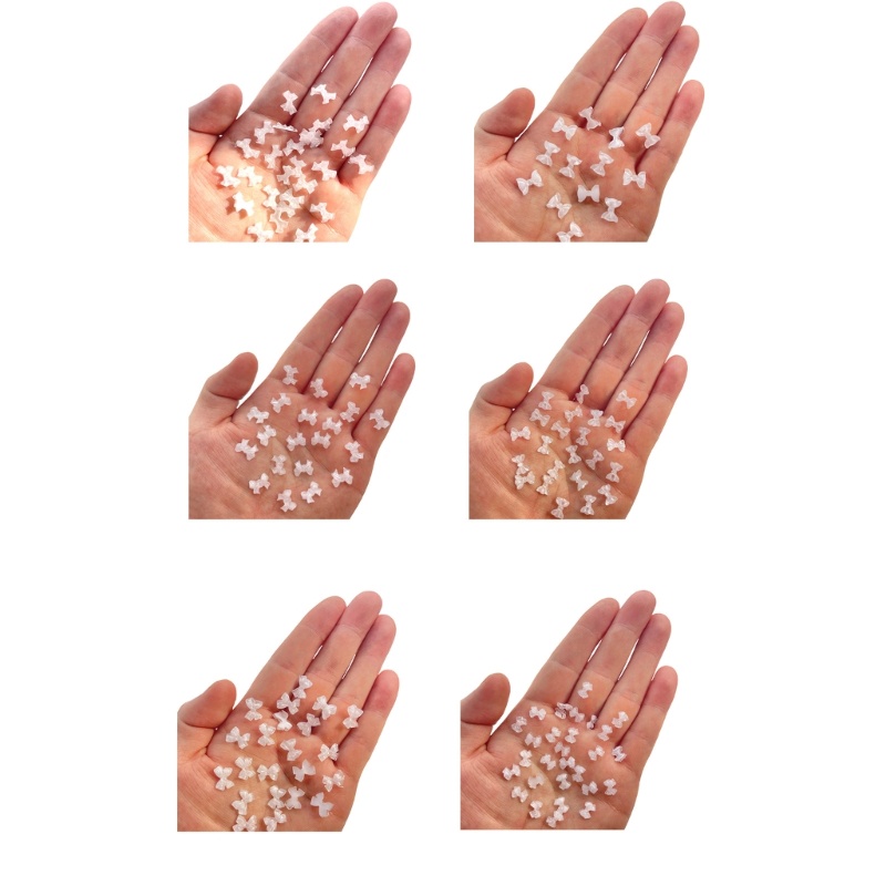Set 100 Miếng Dán Trang Trí Móng Tay Hình Nơ Pha Lê 3d DIY