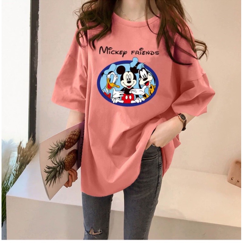 ÁO THUN FORM RỘNG NAM NỮ 💗FREESHIP💗 IN HÌNH CHUỘT MICKEY