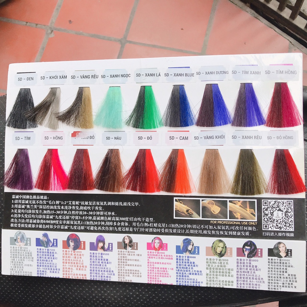 Thuốc nhuộm tóc phủ bóng 5D Nev Color màu nhuộm phủ mịn 450ml