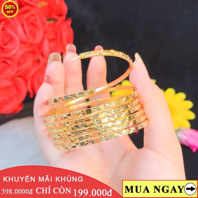 Bộ 7 vòng tay ximen mạ vàng 18k khoá gài cao cấp