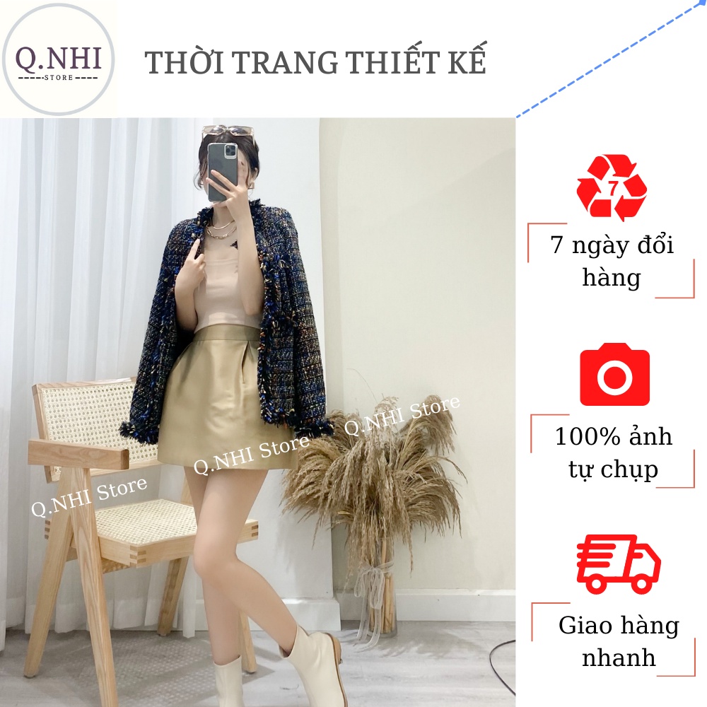 Áo Khoá Dạ Tweed Hàng Thu Đông Thiết Kế 2 Lớp Dày Dặn, Kiểu Dáng Hàn Quốc QN292 - Tổng Kho Q.NHI
