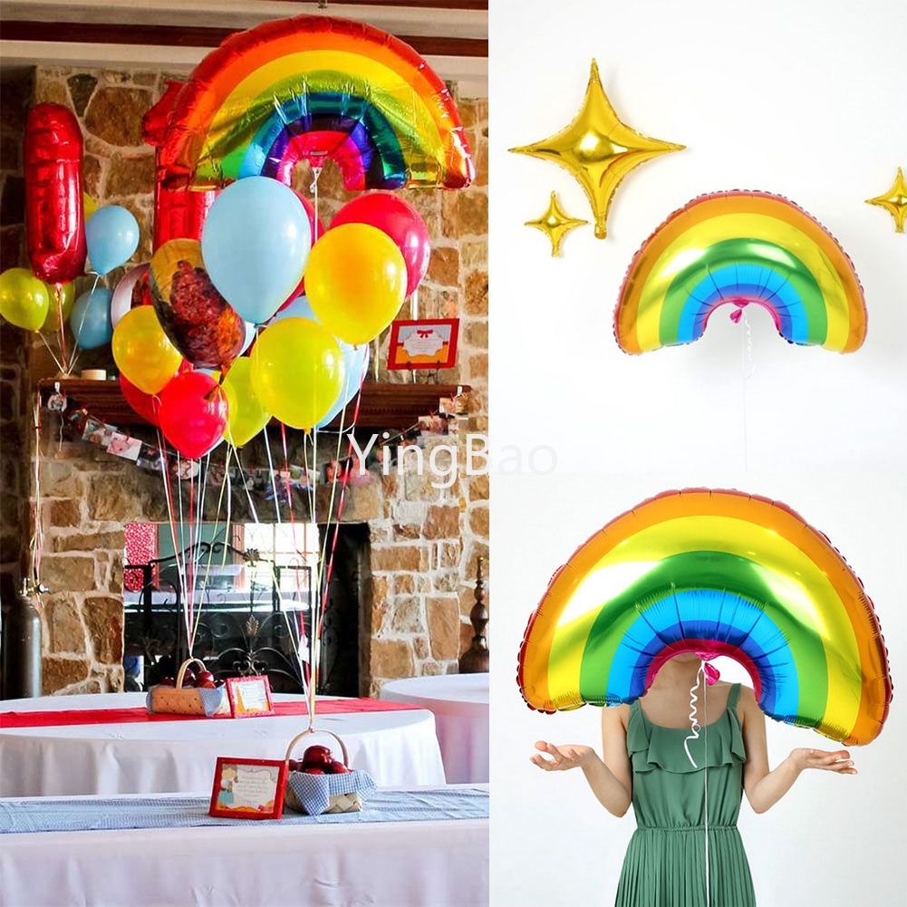 Bong Bóng Màu Cầu Vồng Cỡ Lớn 92cm Dùng Trang Trí Tiệc Sinh Nhật, Tiệc Mừng Em Bé