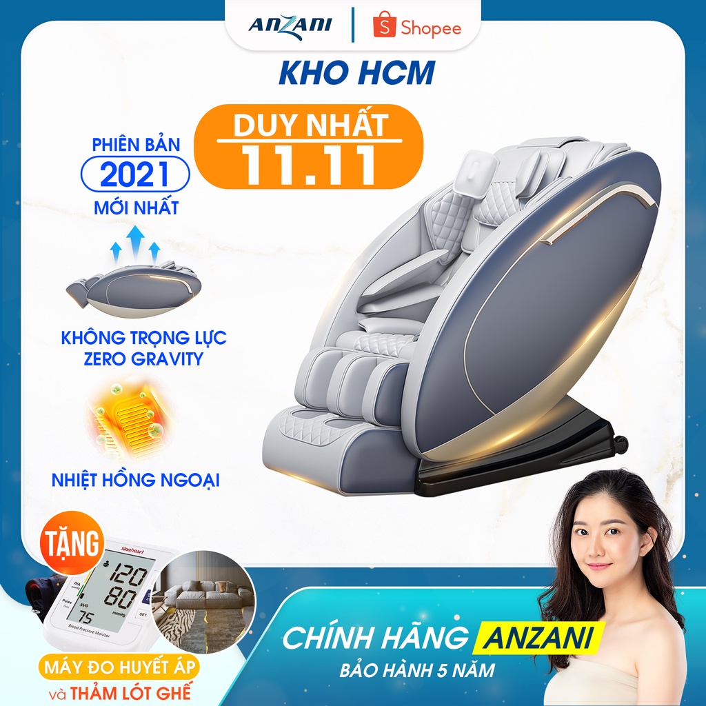 Ghế massage toàn thân Anzani JD S1, máy mát xa trị liệu hồng ngoại 5 vùng công nghệ Nhật bảo hành 5 năm