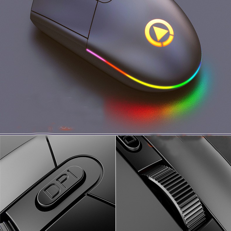 Chuột máy tính G3 led 7 màu đẹp tự đông đổi, Nút DPI điều chỉnh tốc độ trên chuột, độ nhạy cao, chơi game or làm việc VP